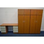 TWO MODERN DOUBLE DOOR WARDROBES, and a dressing table (3)