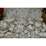 ROYAL ADDERLEY 'FORGET ME NOT' DINNERWARES, to include two tureens, three serving platters,