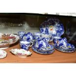 A GROUP OF ROYAL CROWN DERBY, comprising 'Mikado' pattern tea set (cake plate, milk jug, sugar bowl,