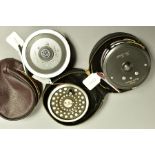 TWO HARDY BROTHERS FLY FISHING REELS, The Sunbeam 7-8 in a non original pouch and The Zenith (3 1/