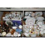 FOUR BOXES OF ASSORTED CERAMICS to include Minton Haddon Hall, Fragrance and Chatham, Royal Crown