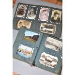POSTCARDS, two albums containing approximately three hundred and seventy postcards, the first