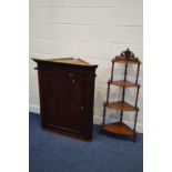 A VICTORIAN WALNUT BARLEY TWIST FOUR TIER CORNER WHAT- NOT, with a foliate gallery, height 127cm