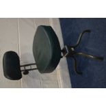 AN EVERTAUT INDUSTRIAL ARCHITECTS SWIVEL CHAIR with dark green leatherette