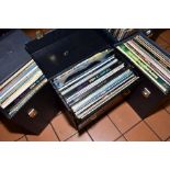 THREE LP CASES CONTAINING OVER ONE HUNDRED 12'' LPS INCLUDING Jethro Tull, U2, James Brown, Abba,