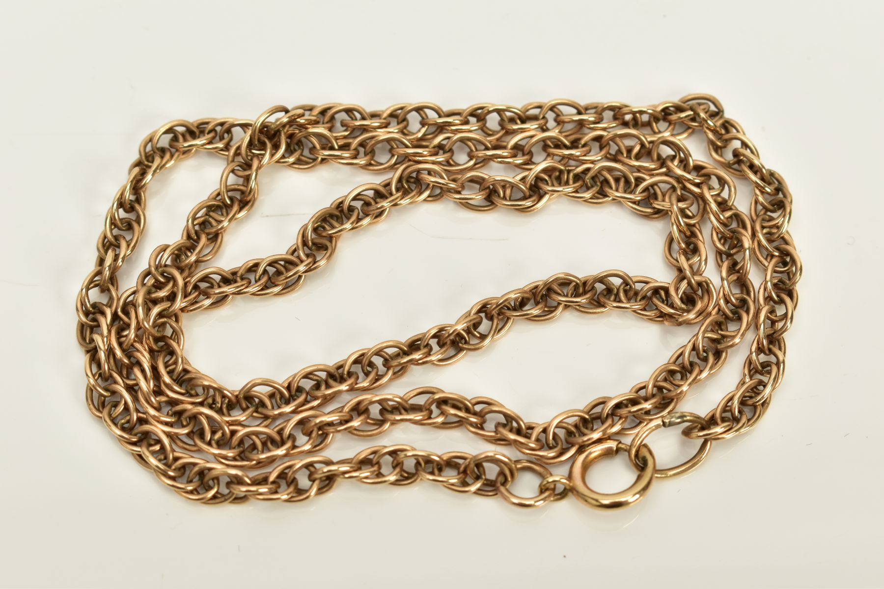 A YELLOW METAL CHAIN, Prince of Wales chain fitted with a spring clasp, length 520mm, approximate - Image 2 of 2