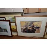 PAINTINGS AND PRINTS ETC, to include Graham Blaine watercolour of fishing trawlers, size