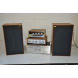 A COLLECTION OF VINTAGE HI FI EQUIPMENT, including an Armstrong 521 amplifier in a teak effect case,