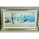 ROLF HARRIS (AUSTRALIAN 1930) 'SNOW ON MARSHY GROUND' a limited edition print of a Winter