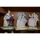 THREE ROYAL WORCESTER LIMITED EDITION FIGURE GROUPS, 'The Tryst' No341/2450, 'The Flirtation'