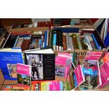 FOUR BOXES OF BOOKS AND A BOX OF ORDNANCE SURVEY MAPS, books include Old Master art interest, The