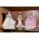 THREE LIMITED EDITION COALPORT FIGURINES, 'Rose' from the Four Flowers Collection, No 4006/12500, '