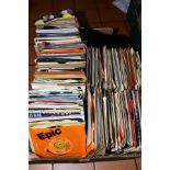 A TRAY CONTAINING OVER TWO HUNDRED AND FIFTY 7'' SINGLES including The Rolling Stones, The Kinks,