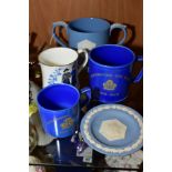 FIVE GIRL GUIDE COMMEMORATIVE ITEMS, comprising a Wedgwood Jasperware loving cup, 'Diamond Jubilee