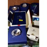 SEVEN BOXED SWAROVSKI CRYSTALS, comprising Blue Heart 2006, 844184, Community Clear Heart 2007,