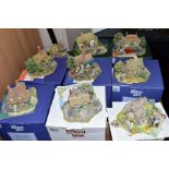 NINE BOXED LILLIPUT LANE SCULTPURES FROM ANNIVERSARY COLLECTION, all with deeds except where
