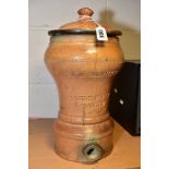 A DOULTON & CO LAMBETH STONEWARE UNIVERSAL FILTER, height approximately 39cm (hairline and cracks)