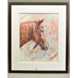 JAMES BARTHOLOMEW (BRITISH CONTEMPORARY) 'RANCH HORSE PROFILE' a portrait study of a horses head,