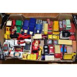 A QUANTITY OF ASSORTED UNBOXED PLAYWORN DIECAST VEHICLES, to include Dinky Toys Bedford C A Van '