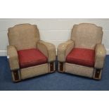 A PAIR OF 1930'S ART DECO ARMCHAIRS