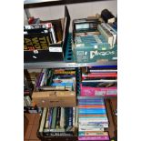 SEVEN BOXES OF BOOKS, including Native American Indian interest, war/history, natural history,