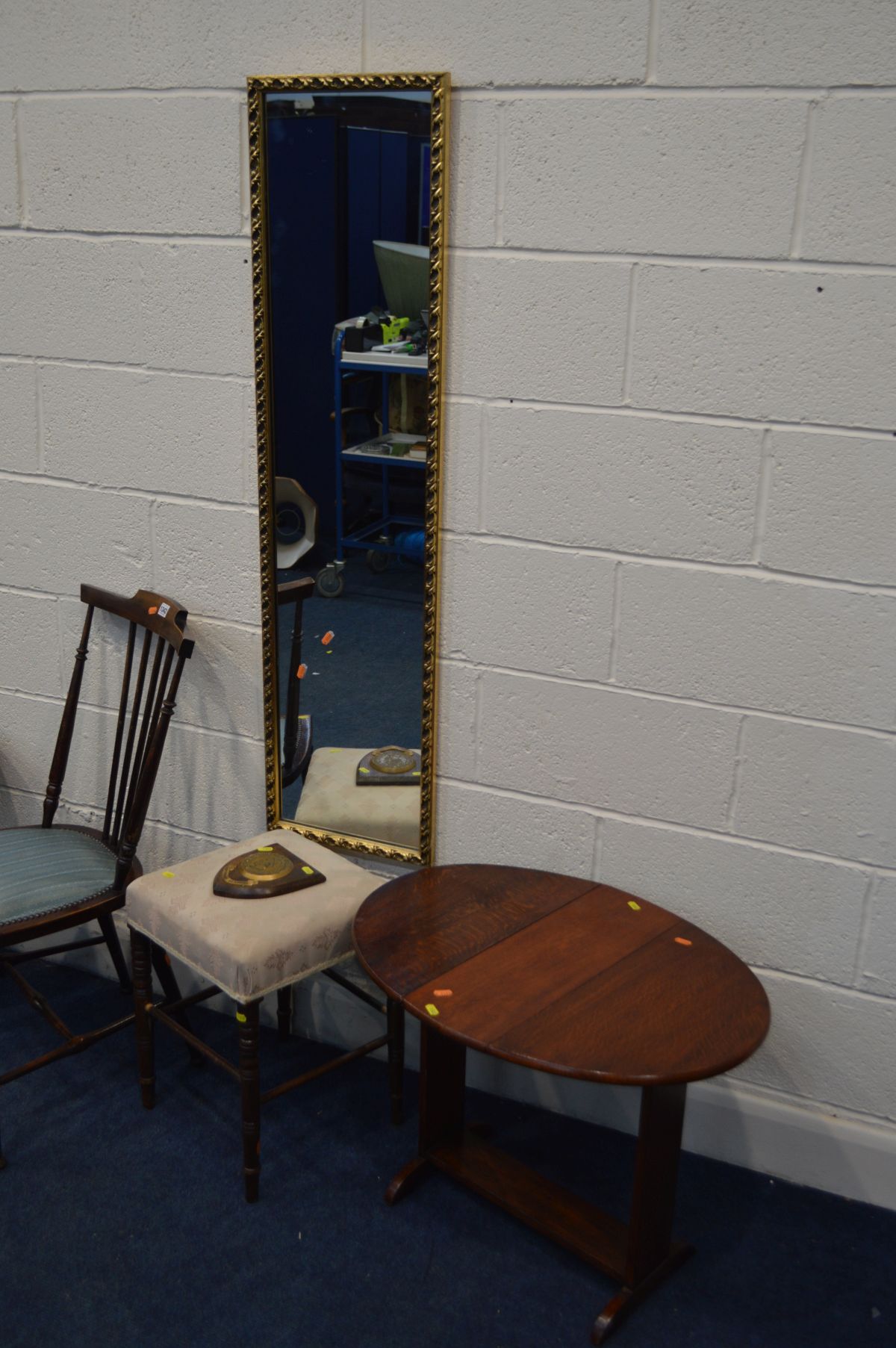 A COLLECTION OF VARIOUS OCCASIONAL FURNITURE, to include a Victorian balloon back chair, spindle - Image 2 of 4