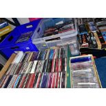 SEVEN LARGE BOXES AND ONE SMALL BOX OF DVD'S, CD'S AND VHS TAPES, DVD's include boxed sets for the