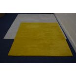 A JOHN LEWIS STYLE WELLINGTON LIGHT GREY RUG, 292cm x 202cm and a similar bright yellow rug 266cm