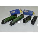 TWO UNBOXED HORNBY DUBLO THREE RAIL STREAMLINED A4 CLASS LOCOMOTIVES, 'Silver King', No 60016, B.