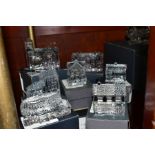 SEVEN BOXED PIECES OF MODERN WATERFORD CRYSTAL LISMORE VILLAGE, comprising Village Church, Village