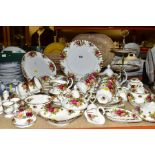 ROYAL ALBERT OLD COUNTRY ROSES DIINNER AND TEAWARES AND A SMALL NUMBER OF ORNAMENTAL WARES,