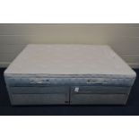 A SLUMBERLAND 4' 6'' DIVAN BED with two drawer's and a John Lewis Ortho premier 1200 mattress