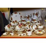 A ROYAL ALBERT OLD COUNTRY ROSES TEA SET, PART COFFEE SET AND OTHER ORNAMENTAL WARES, ETC, including