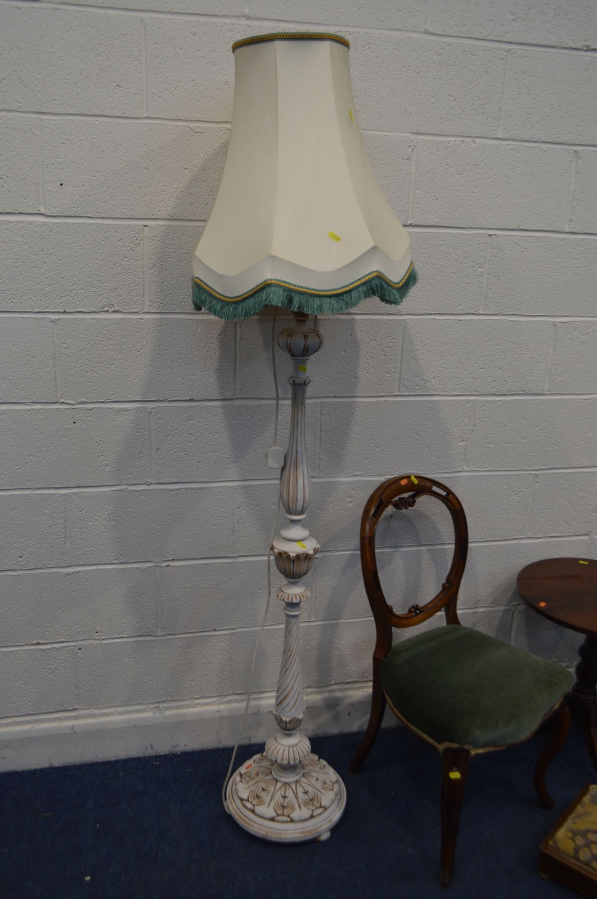 A COLLECTION OF VARIOUS OCCASIONAL FURNITURE, to include a Victorian balloon back chair, spindle - Image 4 of 4