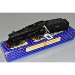 A BOXED HORNBY DUBLO THREE RAIL CLASS 8F LOCOMOTIVE, No 48158, B. R. black livery (LT 25), in good