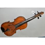 AN EARLY 20TH CENTURY VIOLIN, with single piece back, bears label to the interior 'Karl Bitterer,