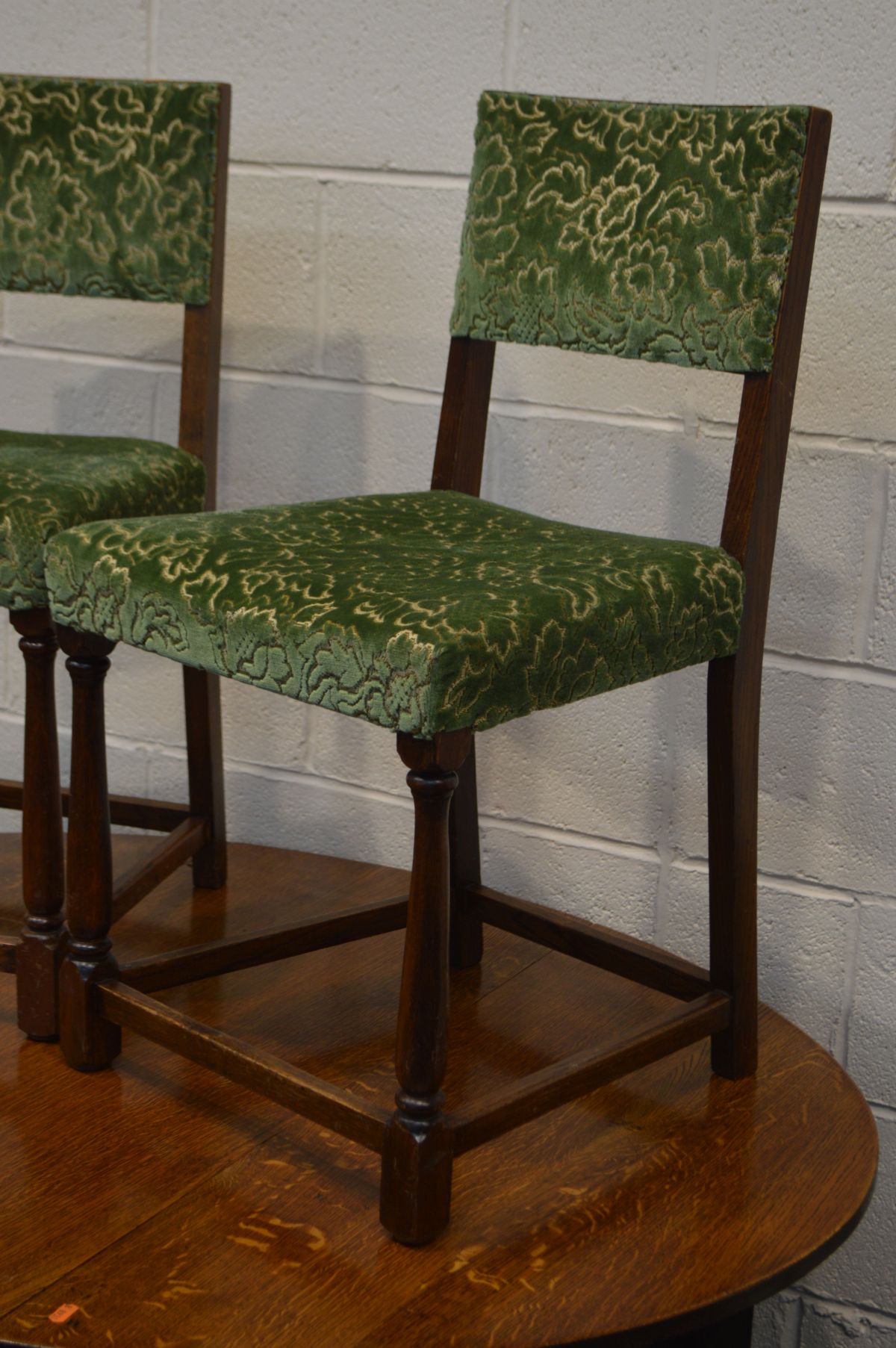 A 1940'S OAK GATE LEG TABLE and four chairs (5) - Image 2 of 2