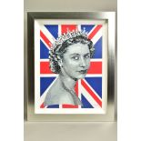 PAUL NORMANSELL (BRITISH 1978) 'HAPPY AND GLORIOUS' a limited edition print of H M The Queen 25/195,