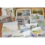 A BOX OF WATERCOLOURS BY F. GRACE HILL, landscapes and coastal scenes dating from 1914 to mid 1940'