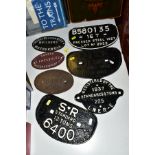 A COLLECTION OF CAST IRON WAGON PLATES, to include 1937, L.N.E.R private wagon registration plate,