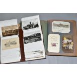 TWO ALBUMS OF POSTCARDS, album one contains eighty thematic cards relating to churches, album two
