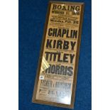 BOXING POSTER - 1935, an original poster from the Bill at Woodcock Street Baths, Birmingham,