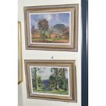 B.LANGDON (20TH CENTURY), a pair of oils on board depicting British landscapes, signed verso,