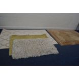 FOUR VARIOUS RUGS in different styles, colours and sizes, largest carpet size, 241cm x 169cm (sd) (