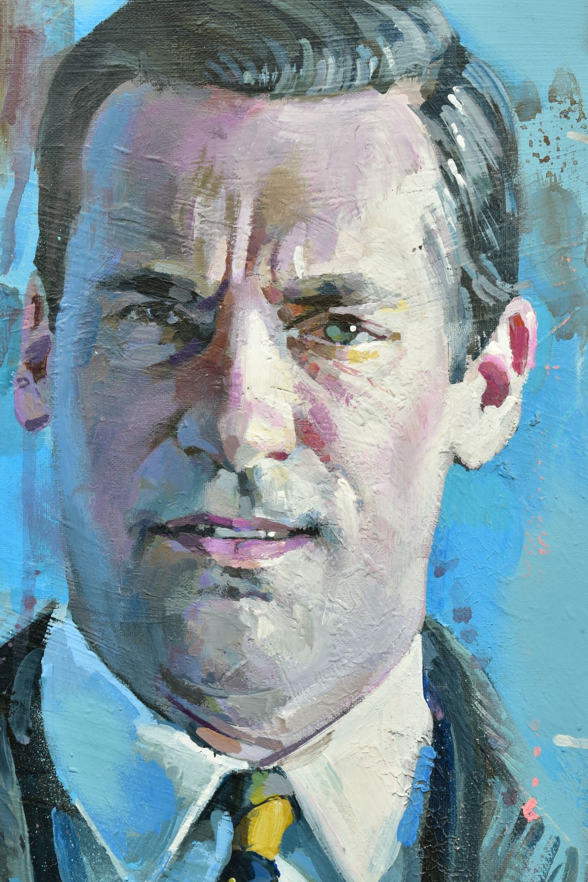 ZINSKY (BRITISH CONTEMPORARY), 'Don Draper', a half length portrait of the Mad Men character, signed - Image 3 of 7