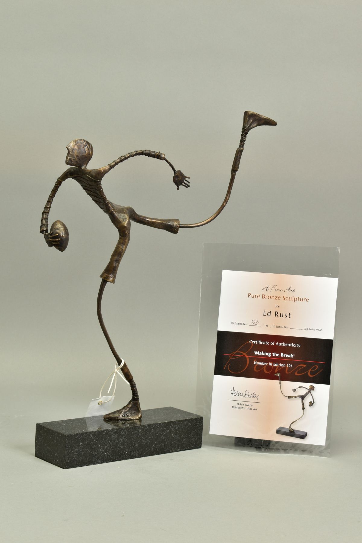 ED RUST (BRITISH CONTEMPORARY), 'Making The Break', a Limited Edition bronze sculpture of a figure