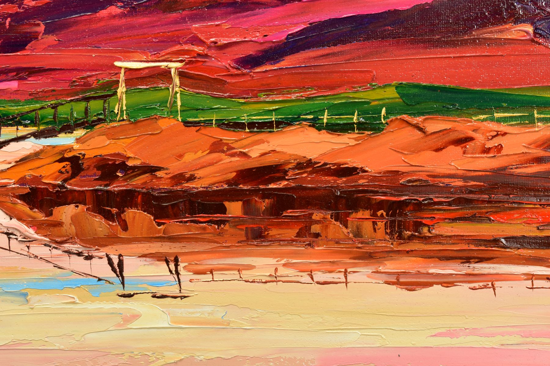 LYNN RODGIE (BRITISH CONTEMPORARY), 'Evening Sky', a sunset over a beach and fishing boat, signed - Image 3 of 7