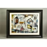 JOHN AND ELLI MILAN (AMERICAN CONTEMPORARY), 'Urban Colour III', an abstract composition, signed