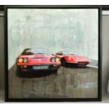 MARKUS HAUB (GERMAN 1972), 'Dino 308 GT4, Dino 246 GTS', studies of Ferrari motorcars, signed bottom