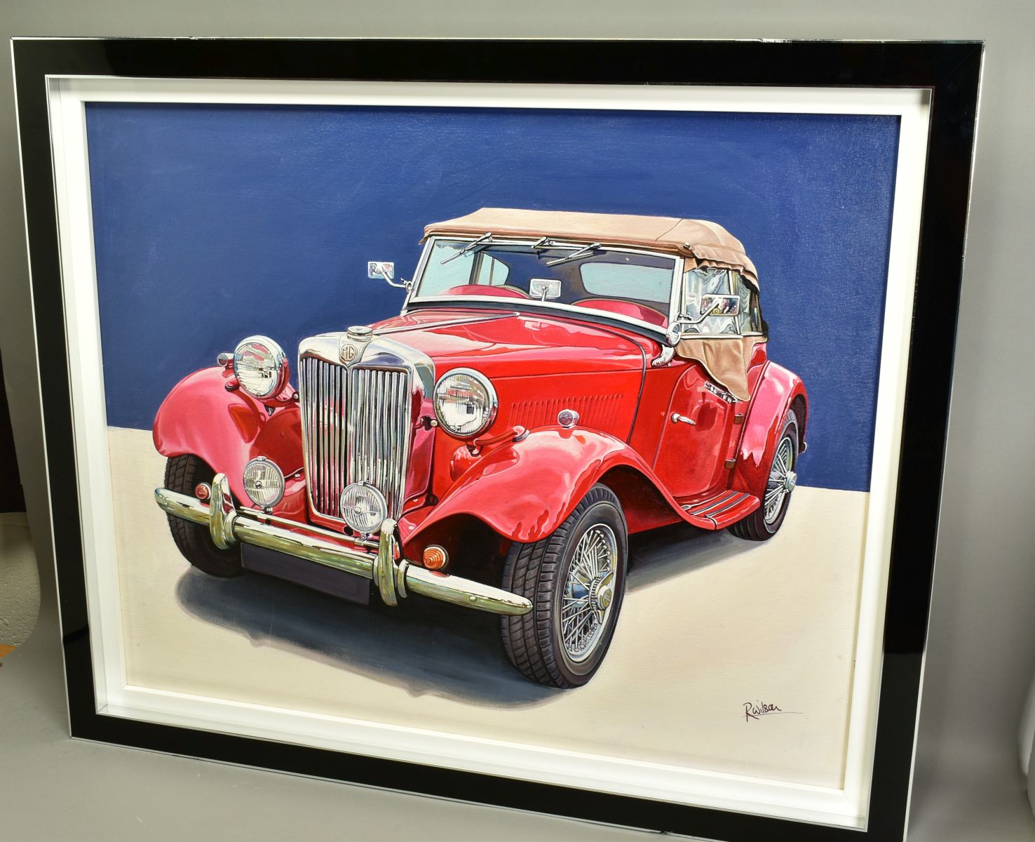 ROZ WILSON (BRITISH CONTEMPORARY), '1954 MG TD MIDGET', a classic British sports car, signed - Image 9 of 9